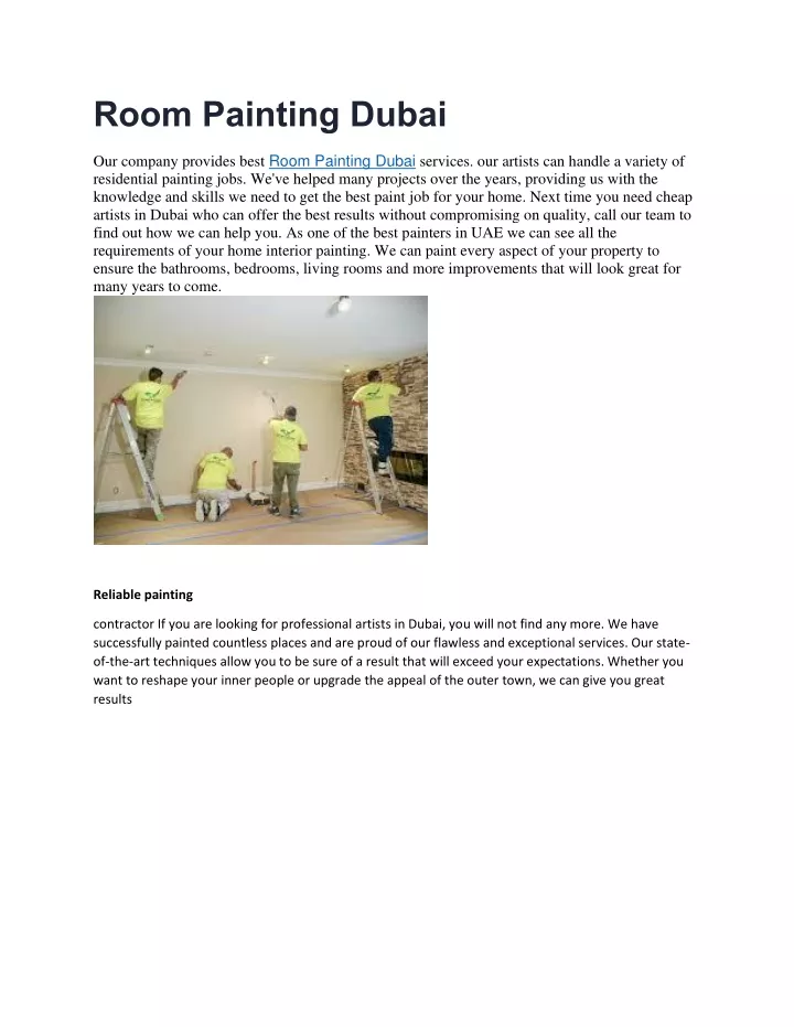 room painting dubai our company provides best