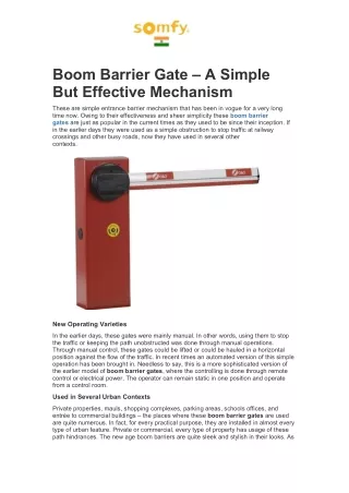 boom barrier gate a simple but effective mechanism