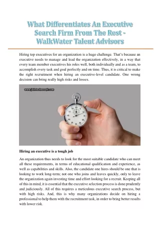 hiring top executives for an organization