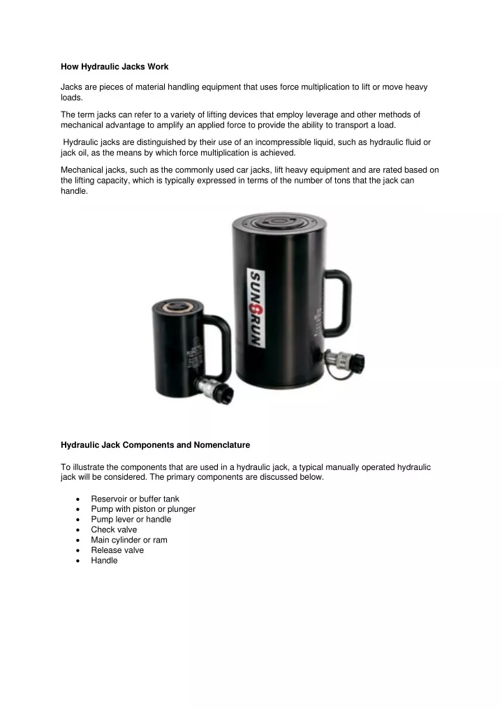 how hydraulic jacks work jacks are pieces