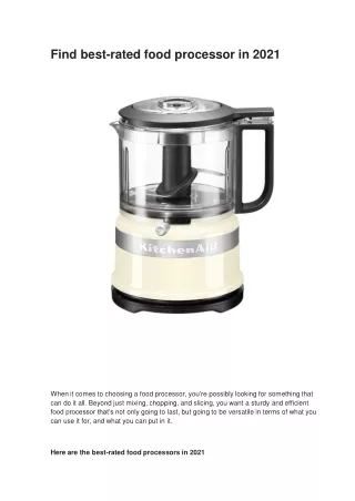 find best rated food processor in 2021