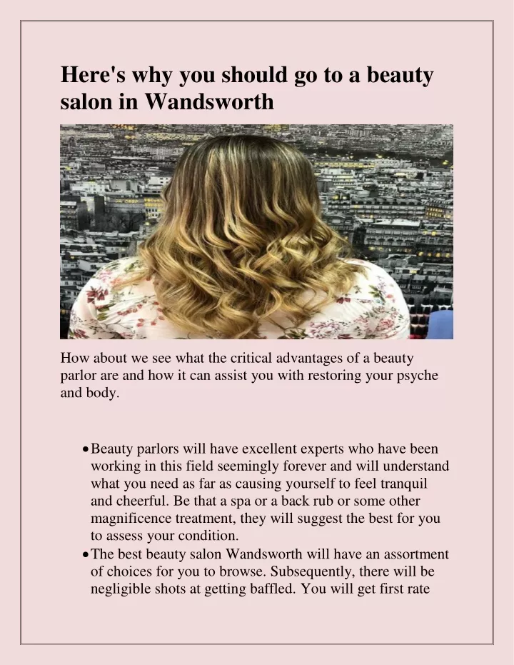 here s why you should go to a beauty salon