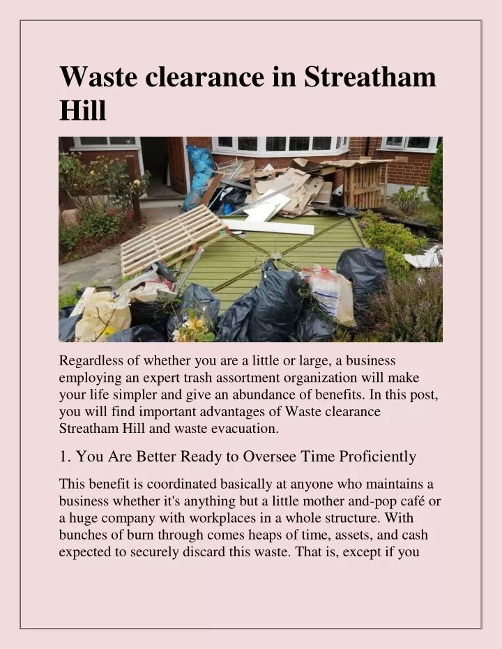 waste clearance in streatham hill