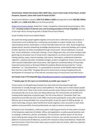 virtual events market size analysis 2021 cagr