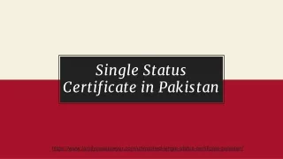 single status certificate in pakistan