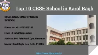 Top 10 CBSE School in Karol Bagh, Delhi