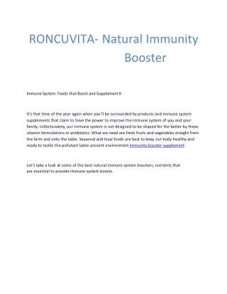 roncuvita natural immunity booster