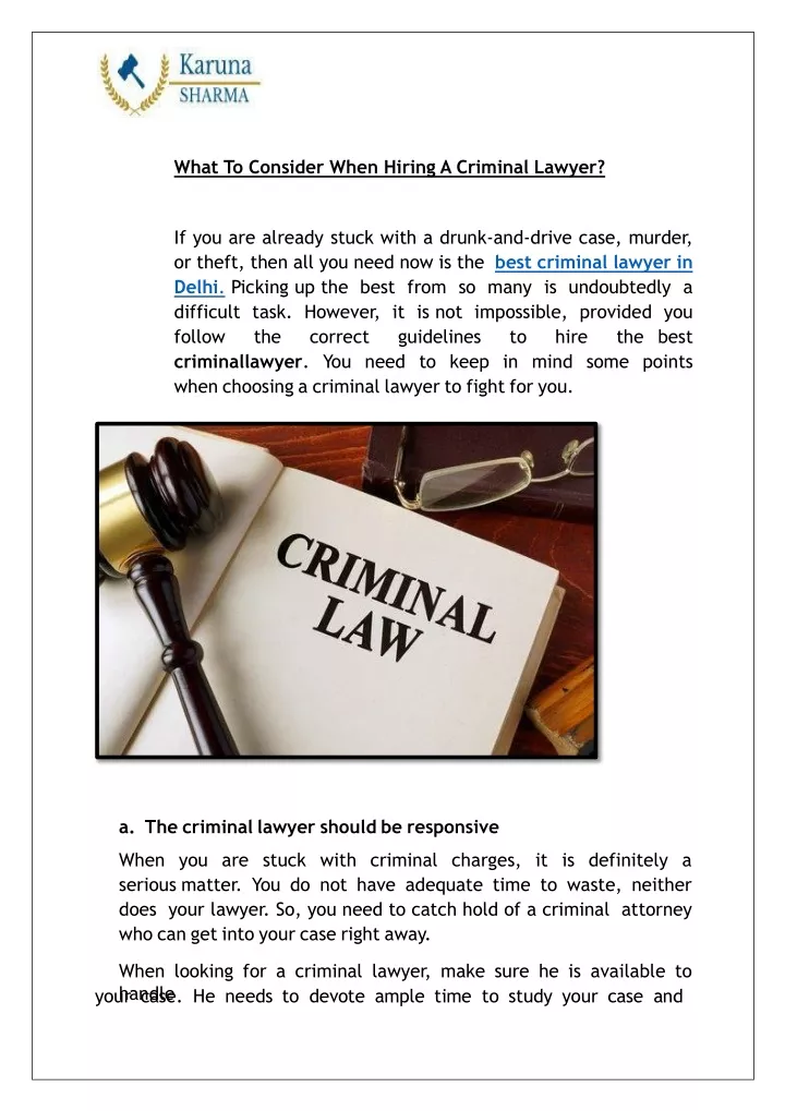 what to consider when hiring a criminal lawyer