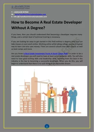 How to Become A Real Estate Developer Without A Degree