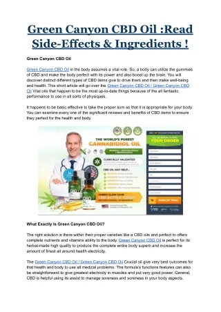 Green Canyon CBD Oil