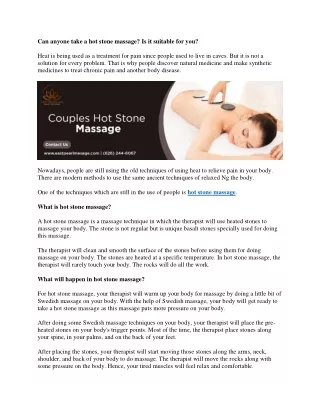 can anyone take a hot stone massage
