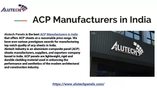 Premium Quality ACP Manufacturers in India
