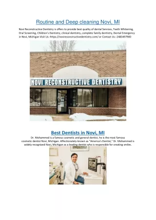 routine and deep cleaning novi mi