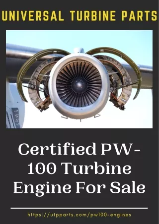 Certified PW-100 Turbine Engine For Sale