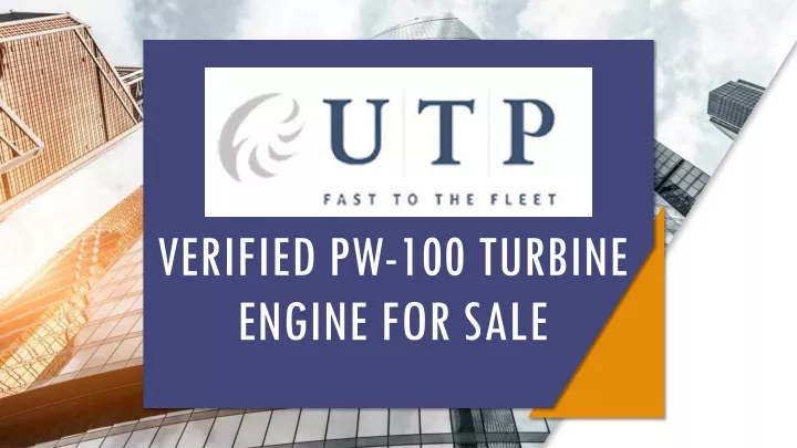 verified pw 100 turbine engine for sale