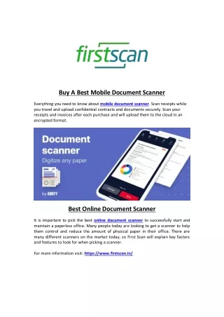 Buy A Best Mobile Document Scanner