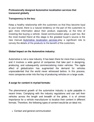 professionally designed automotive localization