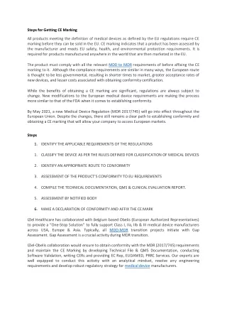 steps for getting ce marking