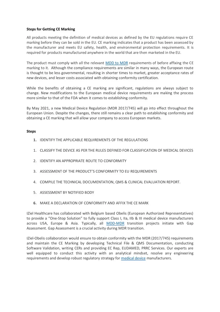 steps for getting ce marking