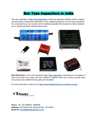 box type capacitors in india