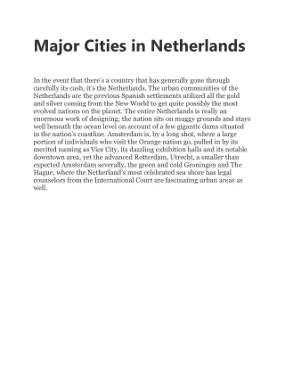 major cities in netherlands