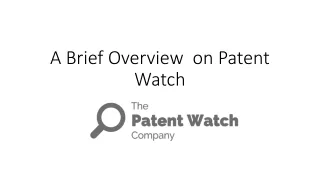 a brief overview on patent watch