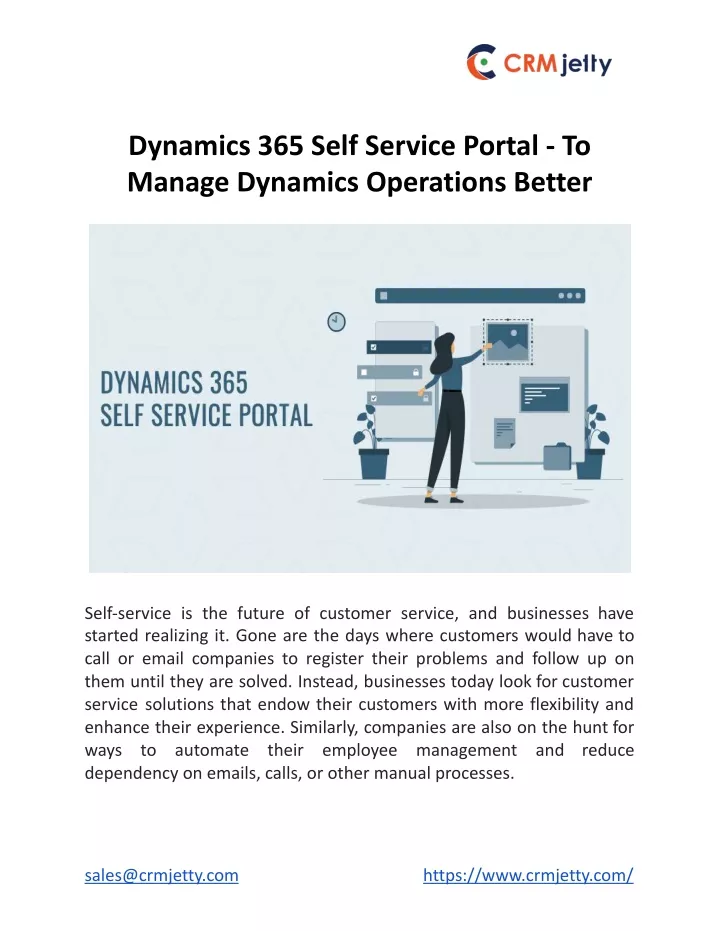 dynamics 365 self service portal to manage