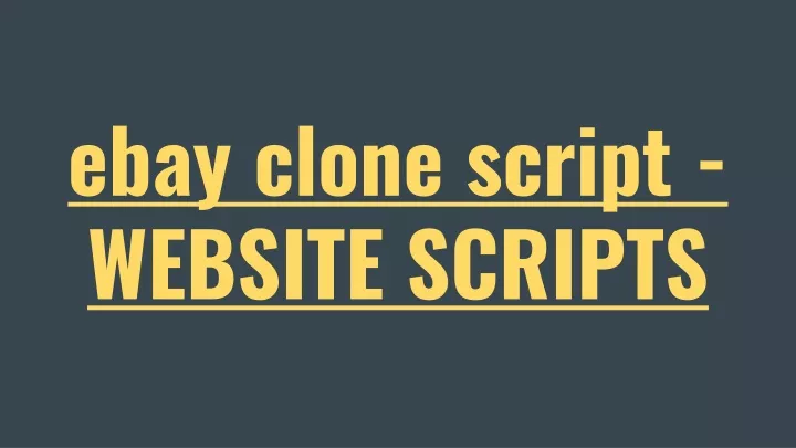 ebay clone script website scripts
