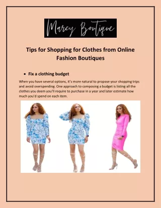 Tips for Shopping for Clothes from Online Fashion Boutiques