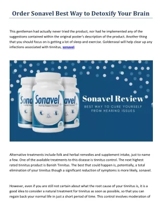 Order Sonavel Best Way to Detoxify Your Brain