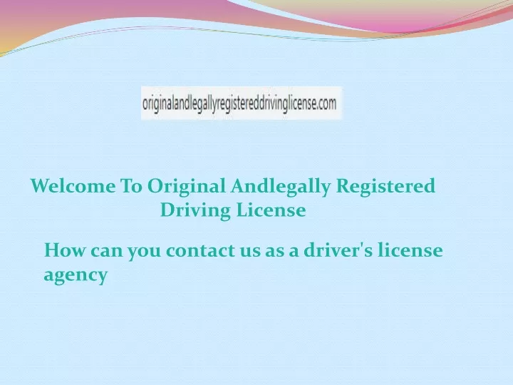 welcome to original andlegally registered driving