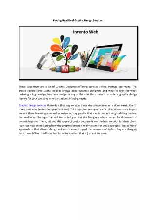 finding real deal graphic design services