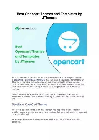 Best Opencart Themes and Templates by JThemes