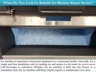 when do you look for reliable ice machine repair service