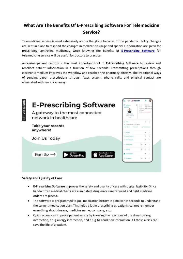 what are the benefits of e prescribing software