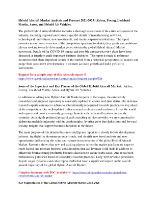 hybrid aircraft market analysis and forecast 2021