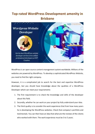 top rated wordpress development amenity