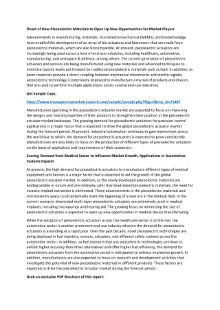 onset of new piezoelectric materials to open