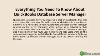 Everything You Need To Know About QuickBooks Database Server Manager