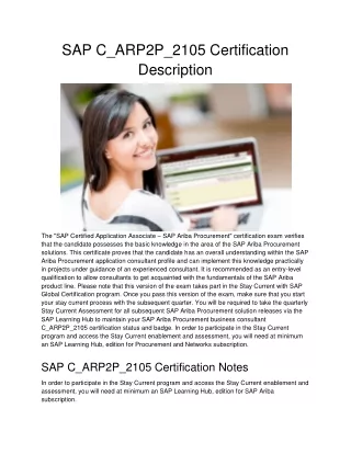 sap c arp2p 2105 certification description