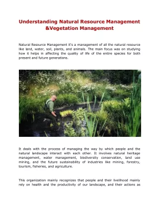 Understanding Natural Resource Management &Vegetation Management