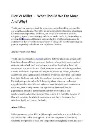 rice vs millet what should we eat more