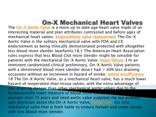 On-X Mechanical Heart Valves