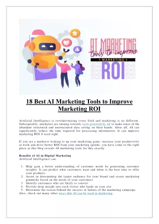 18 Best AI Marketing Tools to Improve Marketing ROI