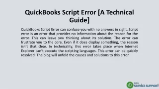 QuickBooks Script Error [A Technical Guide]