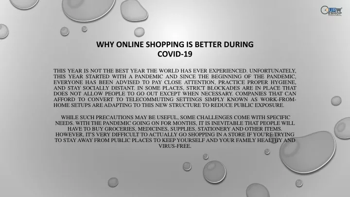 why online shopping is better during covid 19