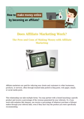 The Pros and Cons of Making Money with Affiliate Marketing