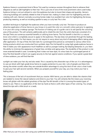 eyebrow henna is a prominent kind of brow tint