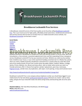 Brookhaven Locksmith Services