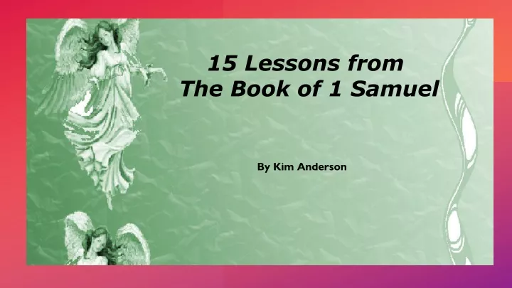 15 lessons from the book of 1 samue l